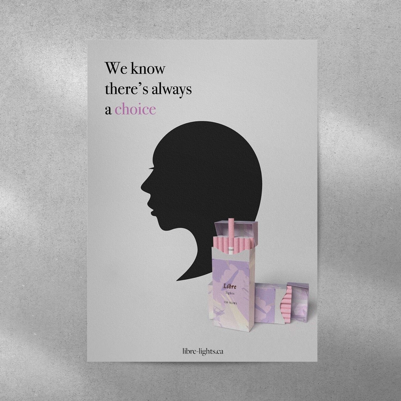 A poster designed for female smoking brand